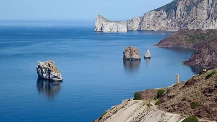 Nebida L'Estasi Tanca Piras A Bordo Piscina Con Vista Mare 빌라 외부 사진